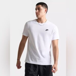 Nike White Short Sleeve Crew with Black Swoosh
